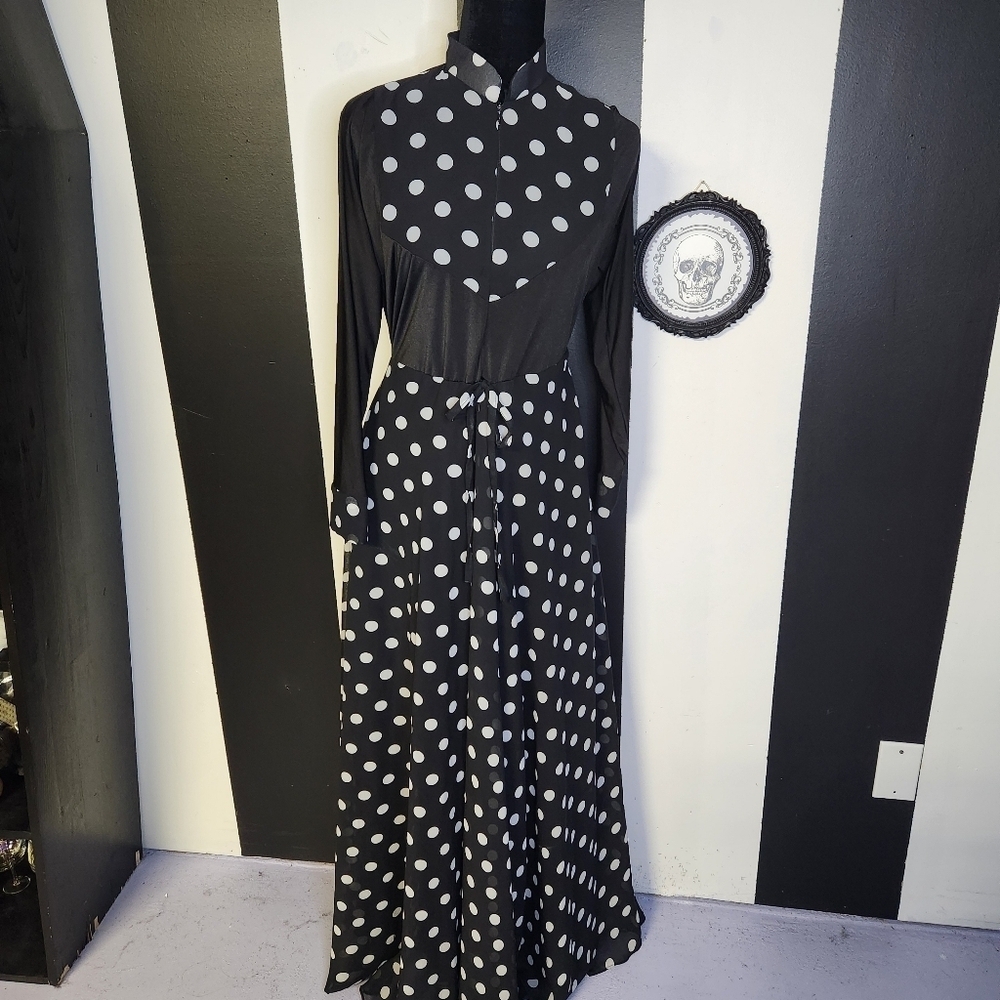 Chic Black and White Polka Dot Dress